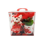 ROSA CON VASO Y OSO EN ACETATO: