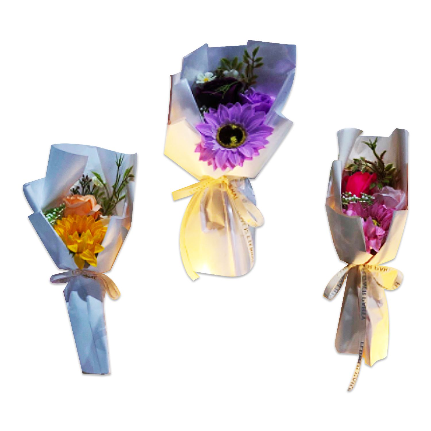 RAMO FLORES EN BOLSA DESARMADA CON LUZ (CJX5):