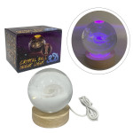 ESFERA DE CRISTAL CON LUZ MULTICOLOR 8CM