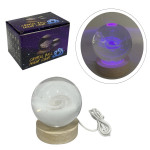 ESFERA DE CRISTAL CON LUZ MULTICOLOR 8CM