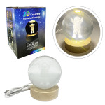 ESFERA DE CRISTAL CON LUZ CALIDA 8CM