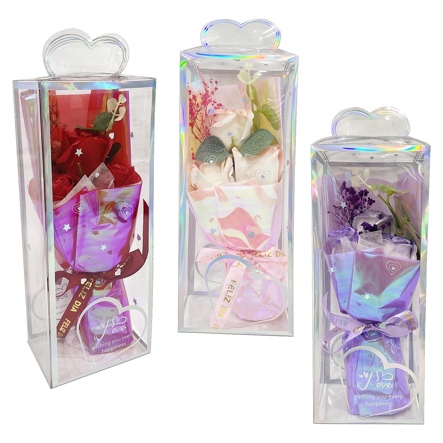 RAMO ROSAS FELIZ DIA EN ACETATO DESARMADO: