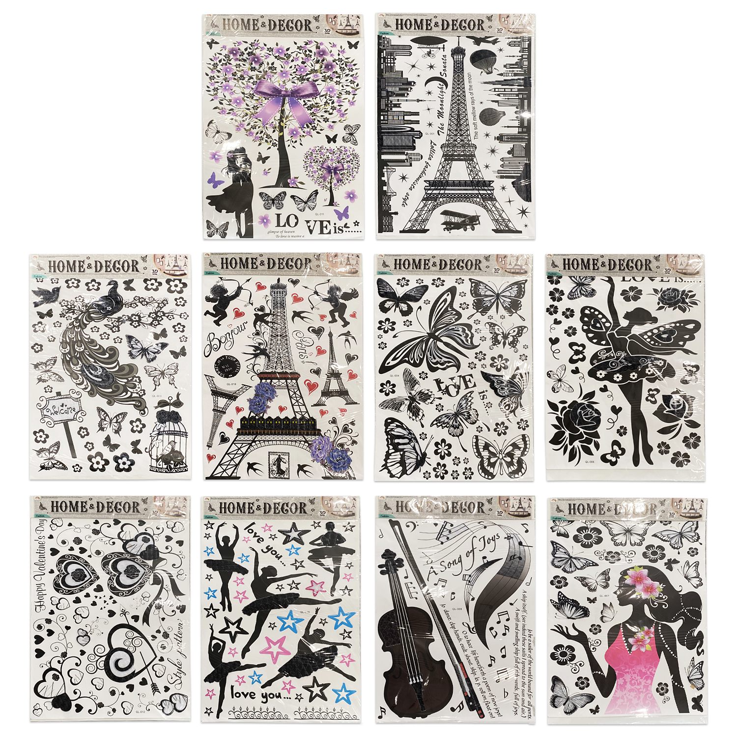 STICKER ADESIVO NEGRO (PQTX12)