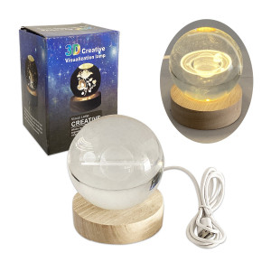 ESFERA DE CRISTAL CON LUZ CALIDA 8CM