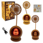LAMPARA VENTILADOR CAPIBARA CON STICKERS RECARGABLE