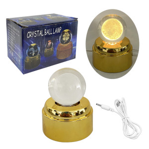 ESFERA DE CRISTAL GIRATORIO CON LUZ CALIDA 6CM