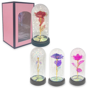 ROSA BRILLANTE ENCAPSULADA CON LUZ: