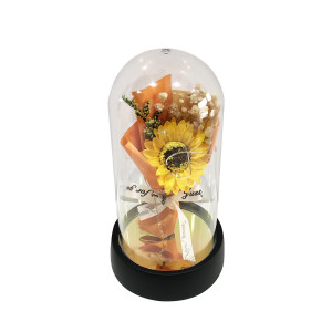 RAMO GIRASOL ENCAPSULADO CON LUZ