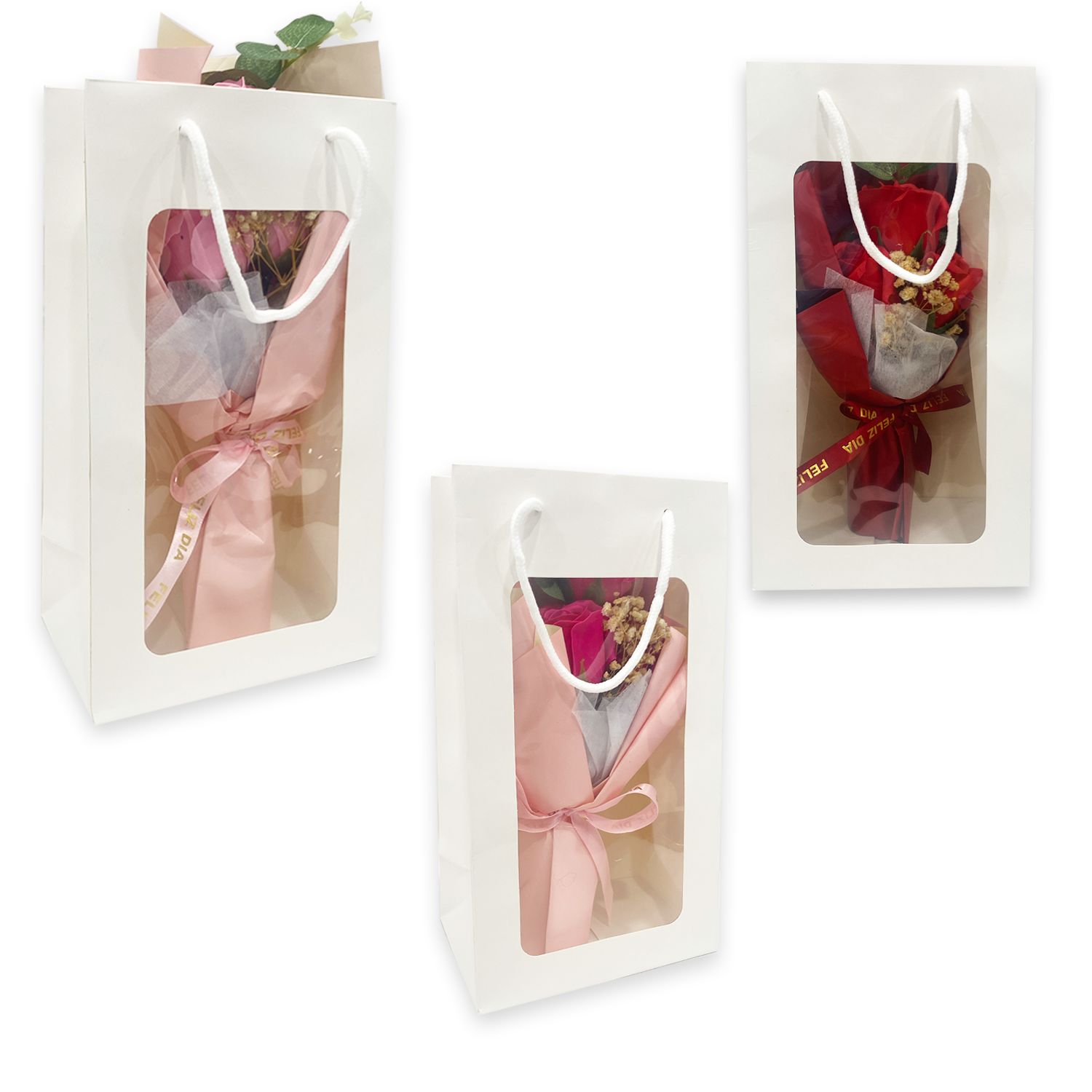 RAMO ROSAS FELIZ DIA EN CAJA (PQTX10):