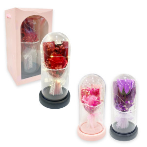 RAMO ROSAS ENCAPSULADAS CON LUZ: