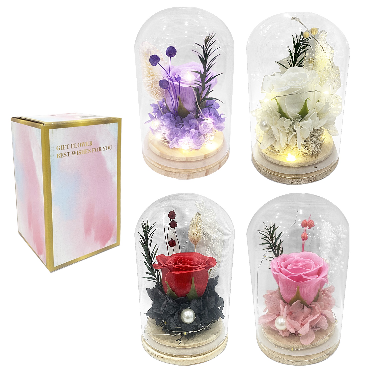 ROSA ENCAPSULADA CON LUZ: