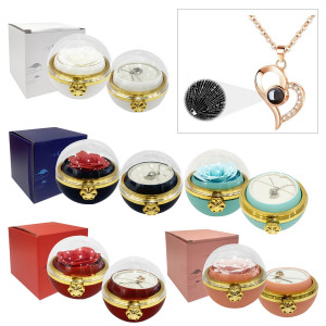 ROSA ENCAPSULADA CON COLLAR EN CAJA: