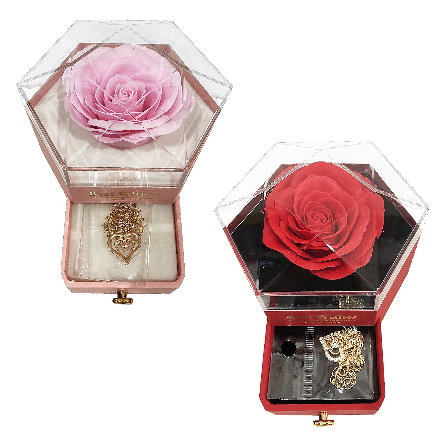 ROSA CON JOYAS EN CAJA DE LUJO: