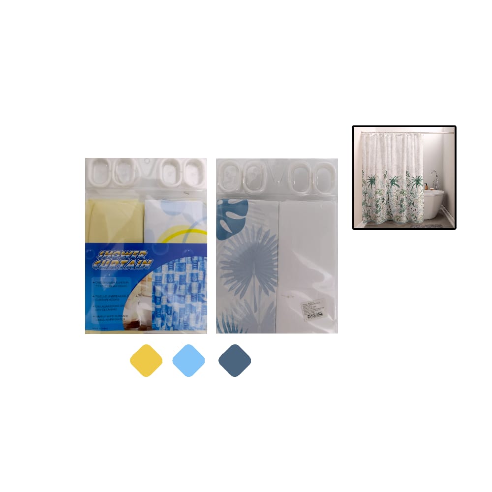 CORTINA BAÑO X2 SURTIDDO COLORES 2D-5514-2