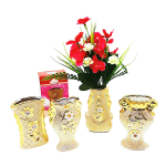 FLORERO DECORATIVO DORADO: