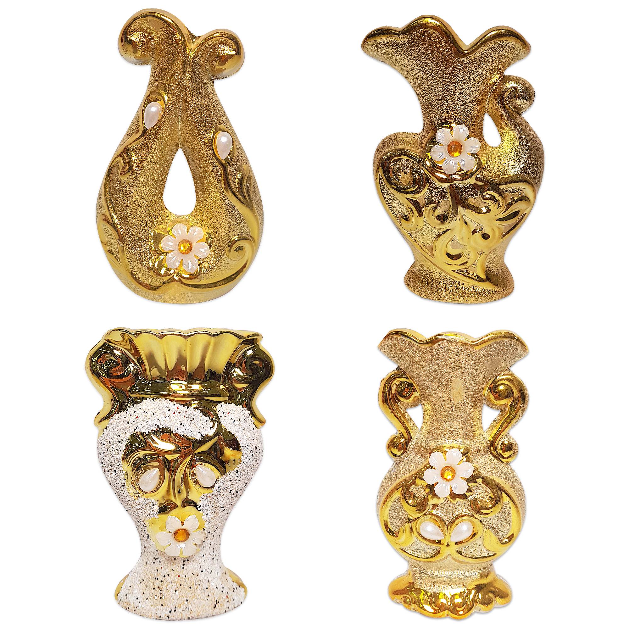 FLORERO DECORATIVO DORADO: