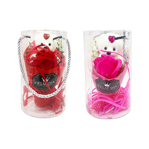 RAMO ROSA CON OSO EN ACETATO: