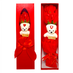 RAMO ROSAS CON OSO FELIZ DIA EN CAJA: