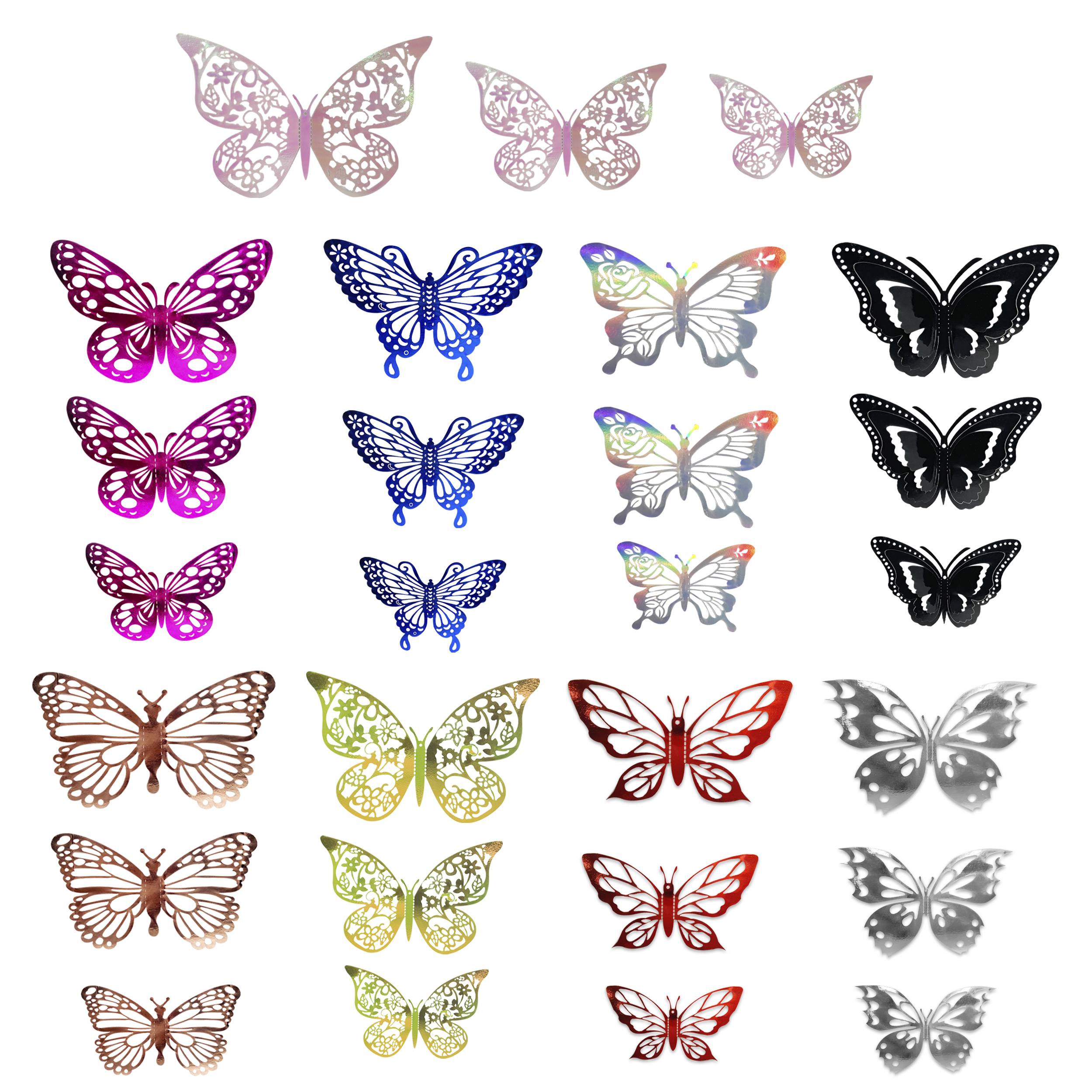 MARIPOSAS DECORATIVAS (PQTX10 X COLOR)