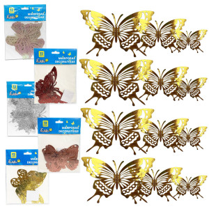 MARIPOSAS DECORATIVAS (PQTX10 X COLOR)