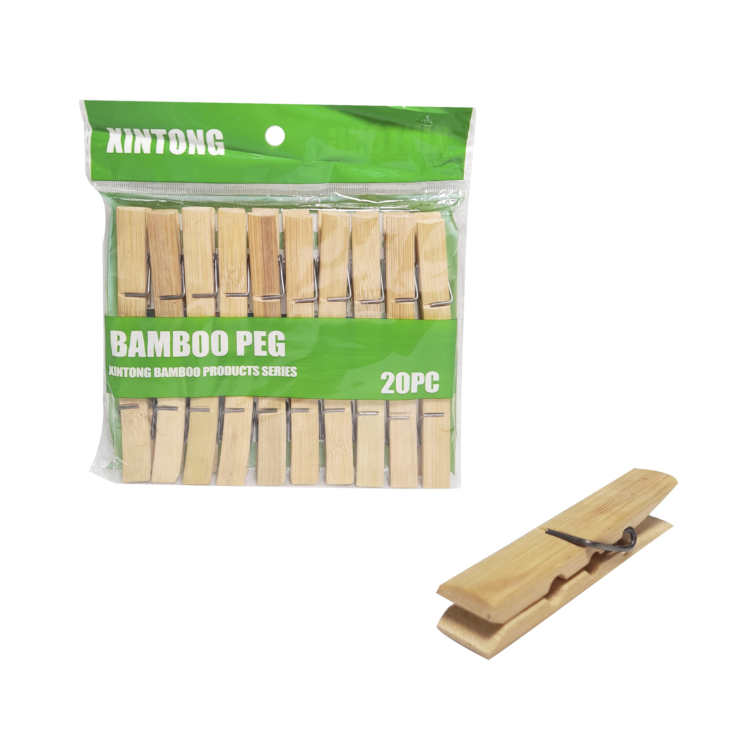 GANCHO BAMBU PARA ROPA X20