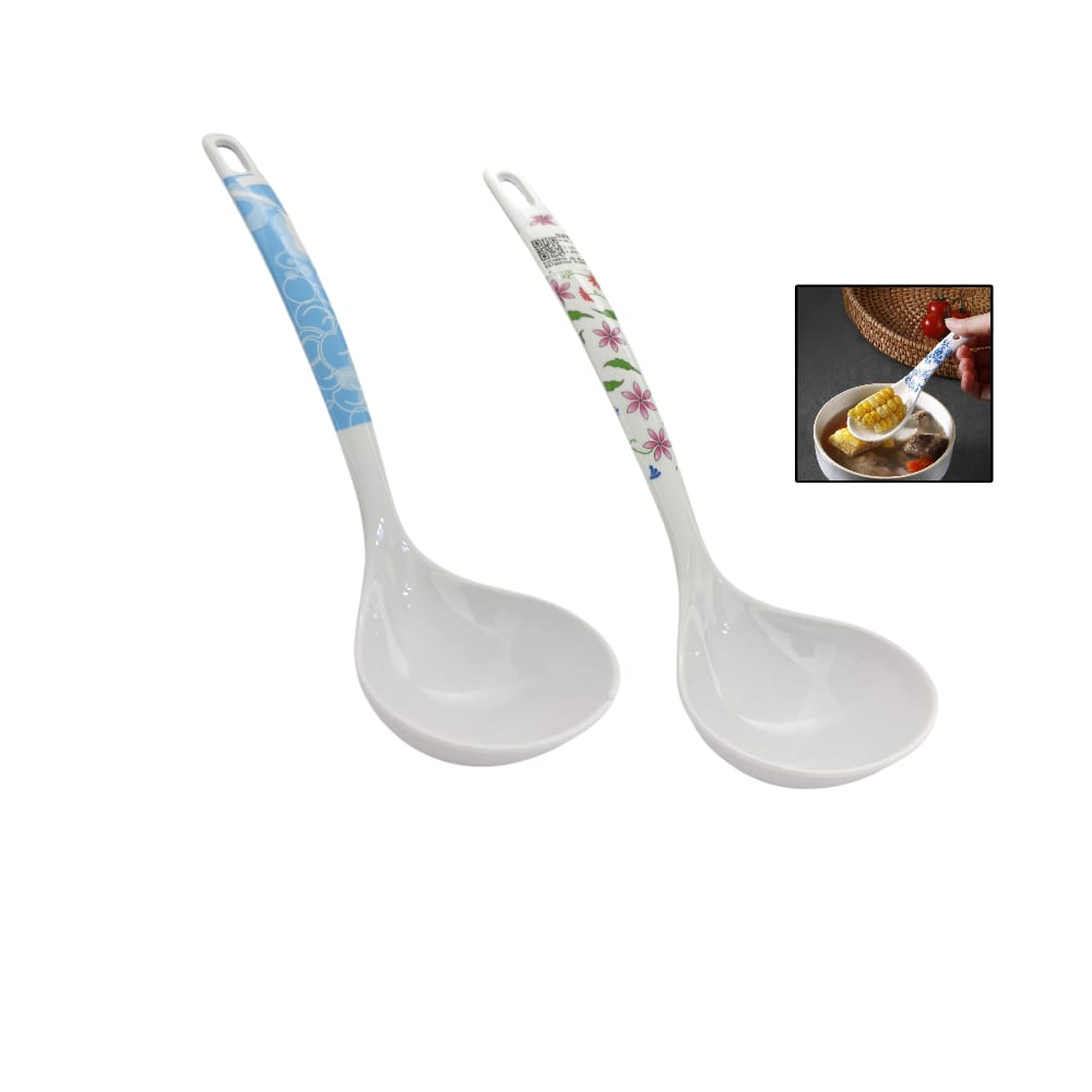 CUCHARON GD PLASTICO BLANCO CON ESTAMPADO DK-4018