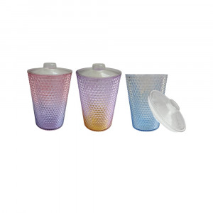 VASO SURTIDO COLORES CON TAPA DK-4117