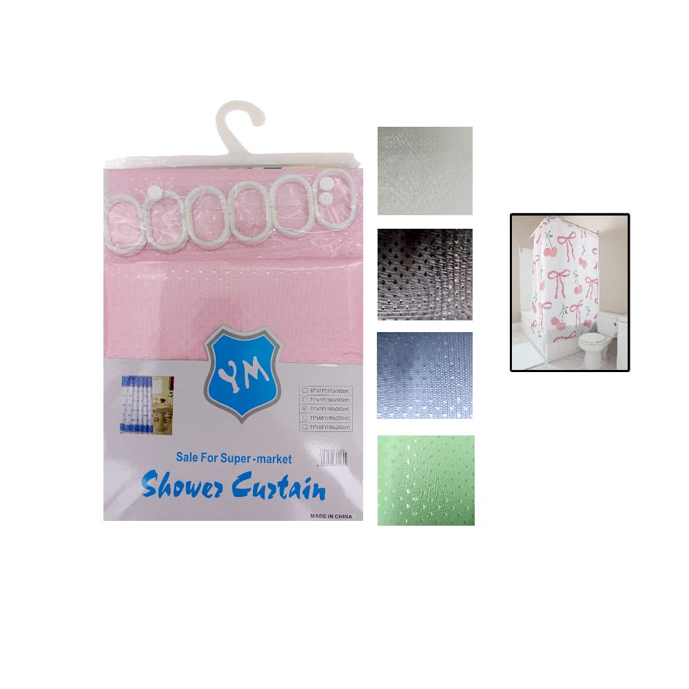 CORTINA DE BAÑO UNICOLOR SURTIDA 180X180 DK-YA05