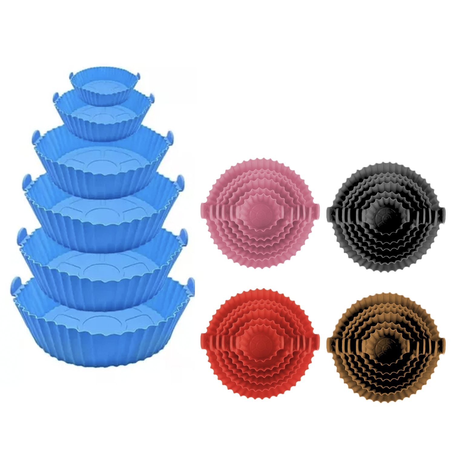 SET CANASTILLA DE SILICONA PARA FREIDORA X6 EN BOLSA