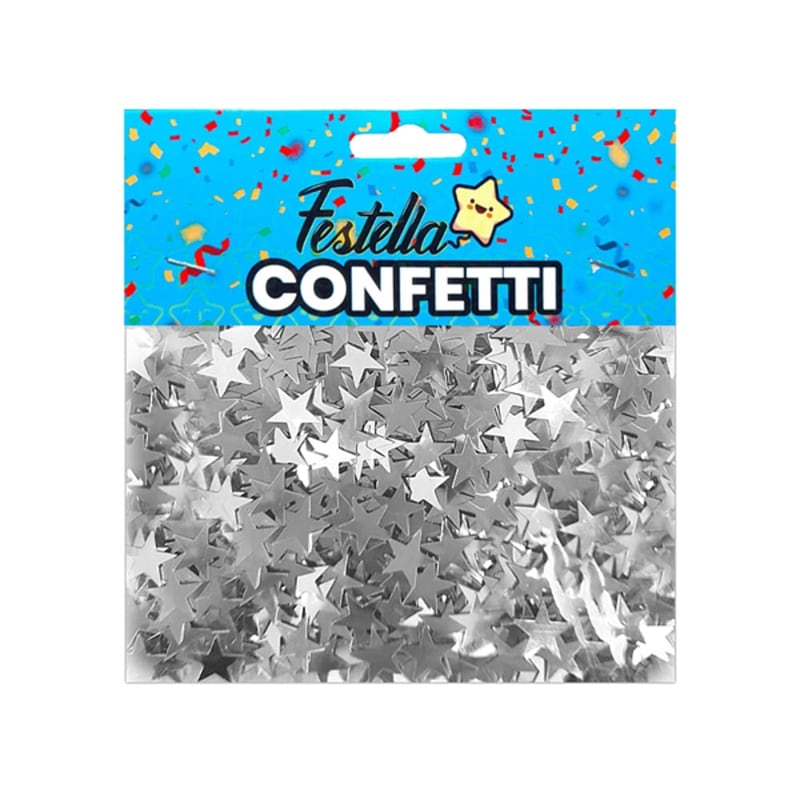 CONFETI PARA MESA ESTRELLA PLATEADO (PQTX12)