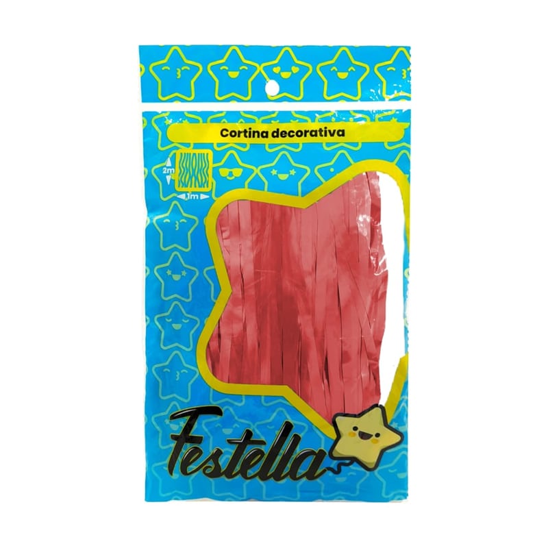 CORTINA DE FIESTA MATE 2M*1M ROJA