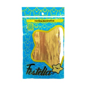 CORTINA DE FIESTA MATE 2M*1M DORADA