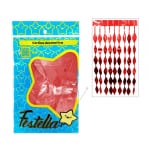 CORTINA DE FIESTA ONDA 2M*1M ROJA