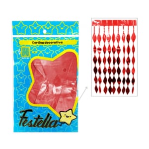 CORTINA DE FIESTA ONDA 2M*1M ROJA