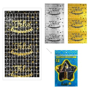 CORTINA ESPEJO CUADROS GD ESTAMPADA  SURTIDA 2*1M