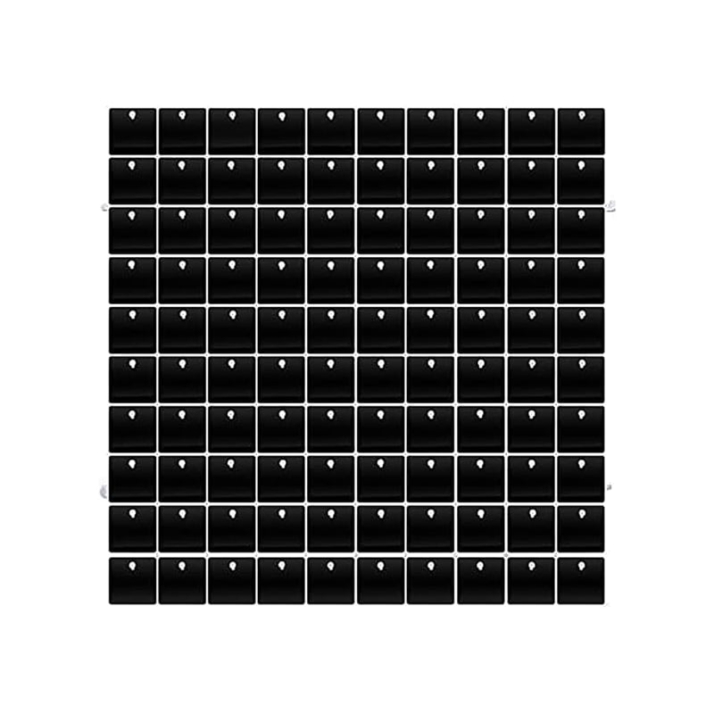 CORTINA PANEL FONDO TRANSPARENTE NEGRA CON UNION 30*30CM