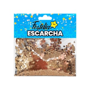 ESCARCHA PARA GLOBO CHAMPAÑA HEXAGONAL (PQTX12)