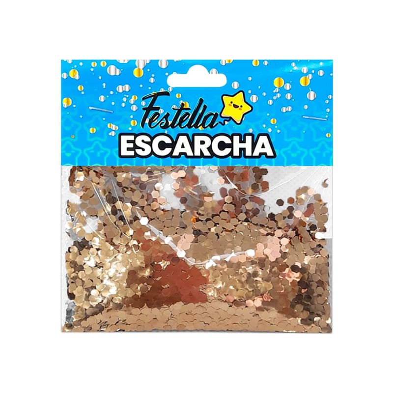 ESCARCHA PARA GLOBO CHAMPAÑA HEXAGONAL (PQTX12)