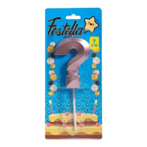 VELA SIGNO DE INTERROGACION PALO ROSA 7CM (CJX72)