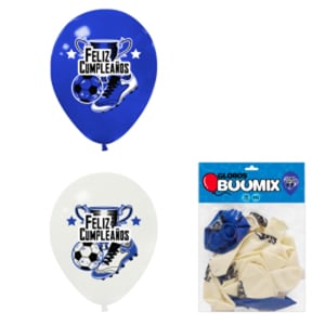 BOMBA FUTBOL FELIZCUMPLEAÑOS R12X10 A-B(PQTX12)´
