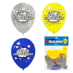 GLOBO DE LATEX COMICS FELIZ CUMPLEAÑOS R12X10 AM-A-P (PQTX12)´
