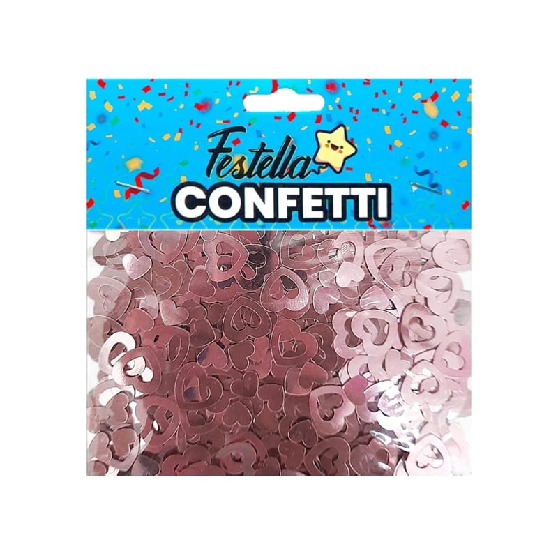 CONFETI PARA MESA CORAZON PALO ROSA (PQTX12)