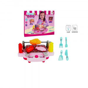 ASADOR INFANTIL + ACCESORIOS EN CAJA LUZ Y SONIDO 018-58