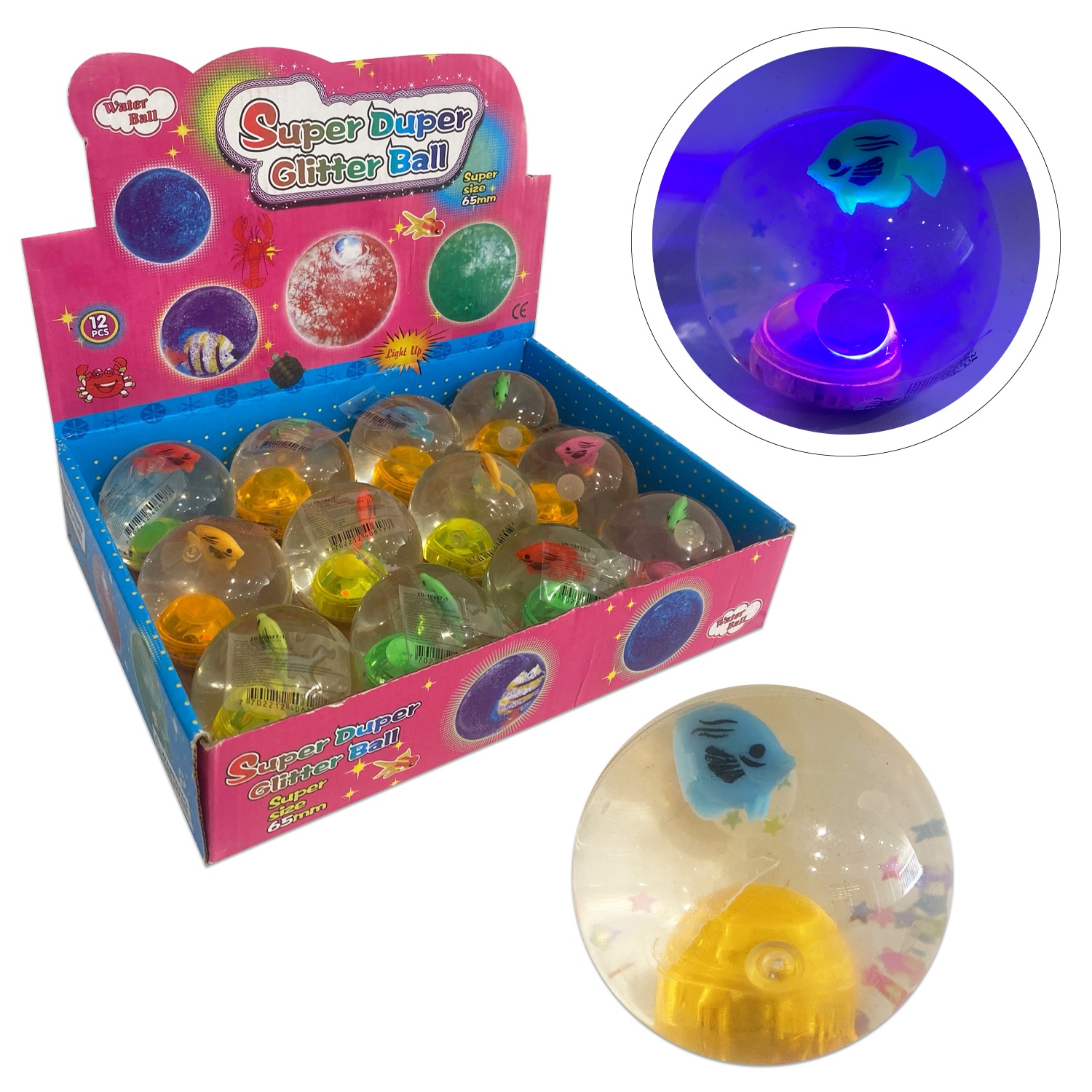 PELOTA DE AGUA CON LUZ Y PEZ (CJX12)