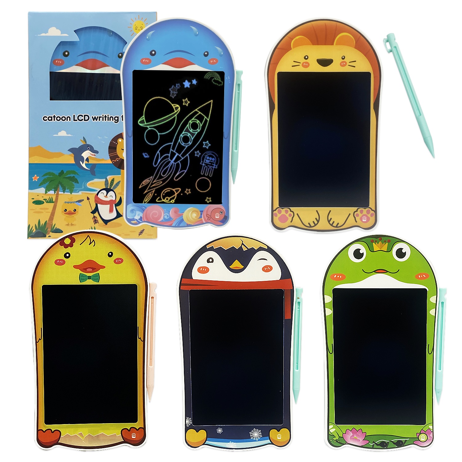 TABLERO DE ESCRITURA LCD ANIMALES MULTICOLOR