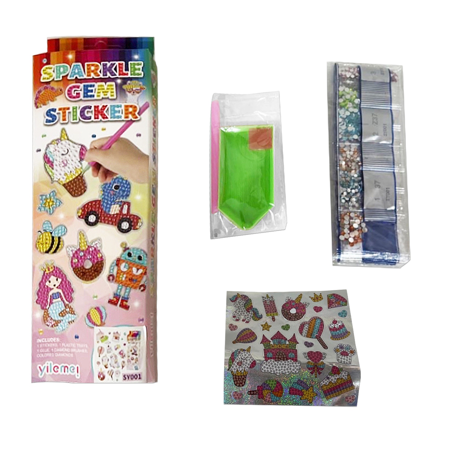 SET DE ARTE DE DIAMANTES UNICORNIO 19*19CM