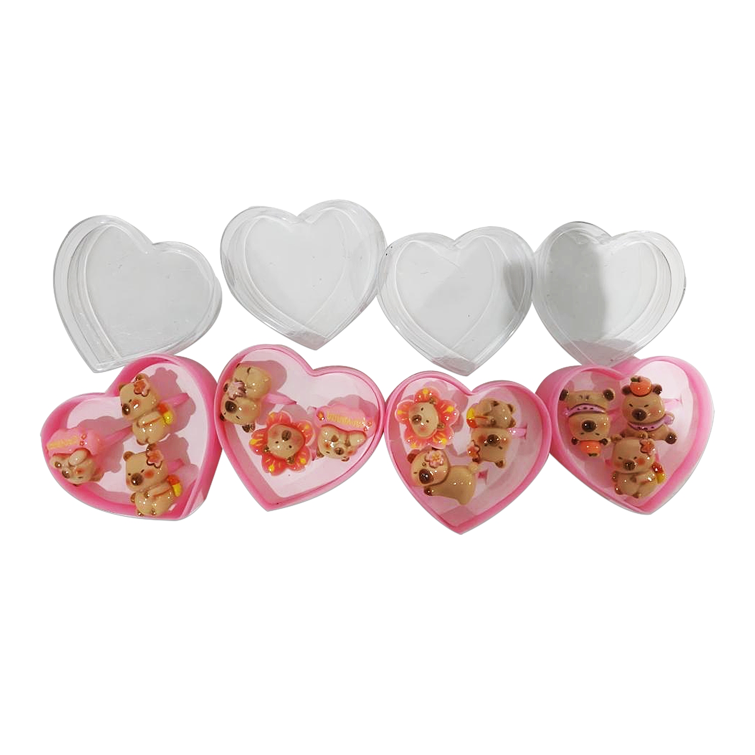 SET ANILLOS CAPIBARA X3 EN CORAZON (CJX28)