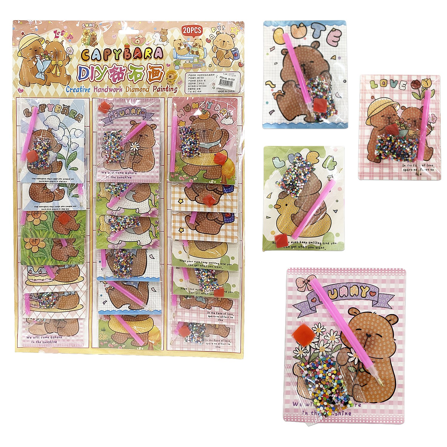 SET DE ARTE DE DIAMANTES CAPIBARA X20