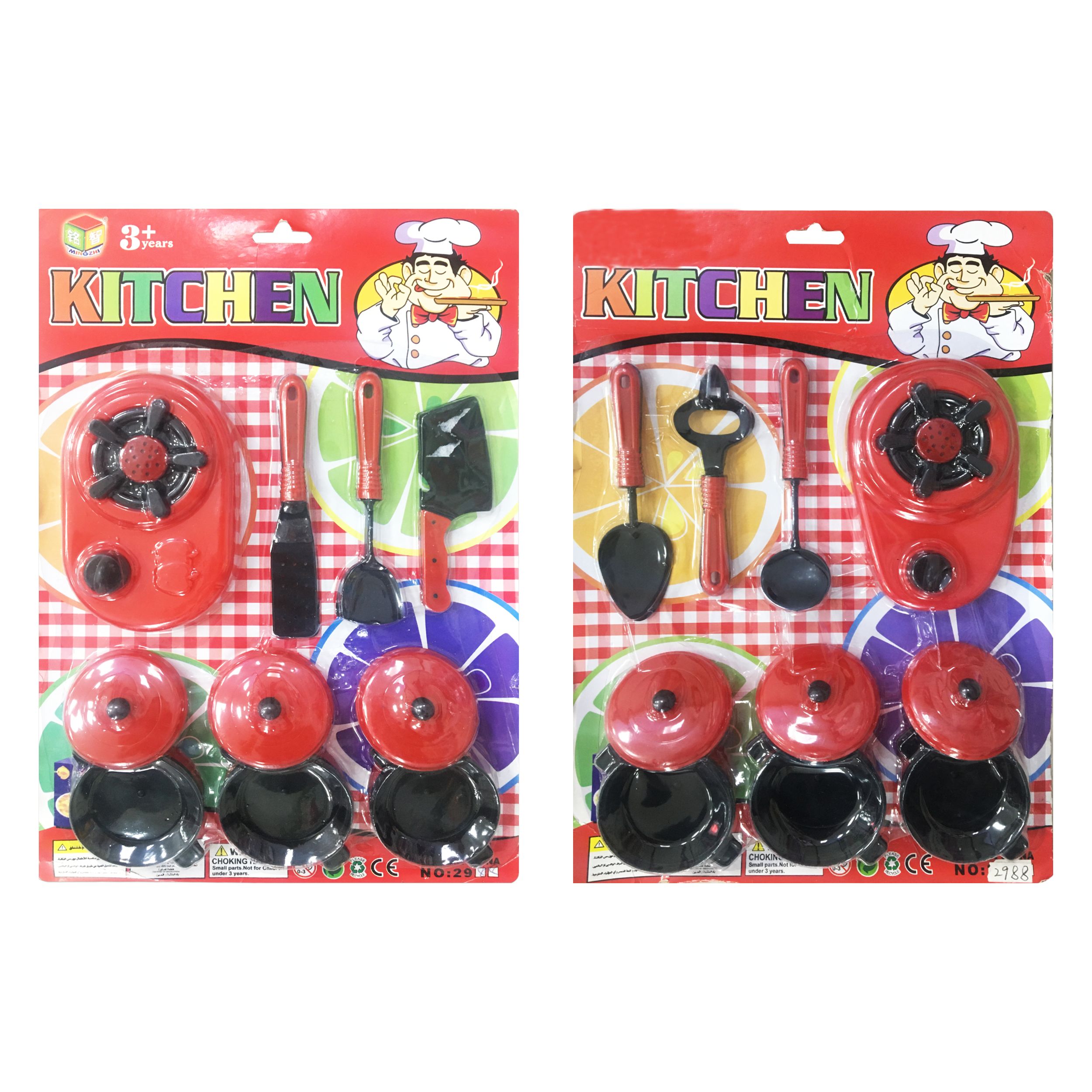 SET COCINA ROJA ENCARTONADO 2988