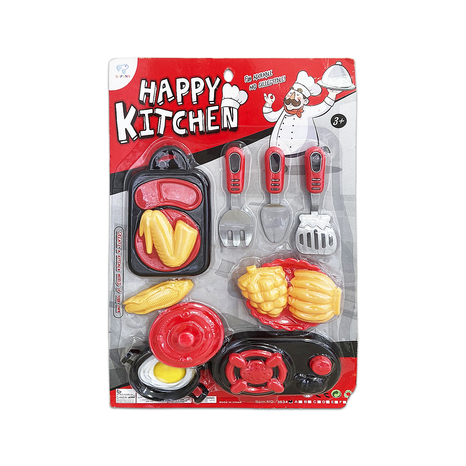 SET DE COCINA ENCARTONADA ROJA 3634